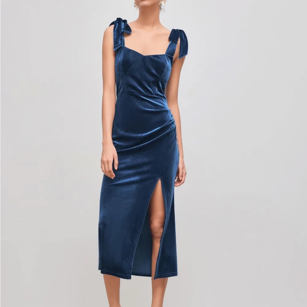 Blue Velvet Holiday Dress - Picture 3 of 7